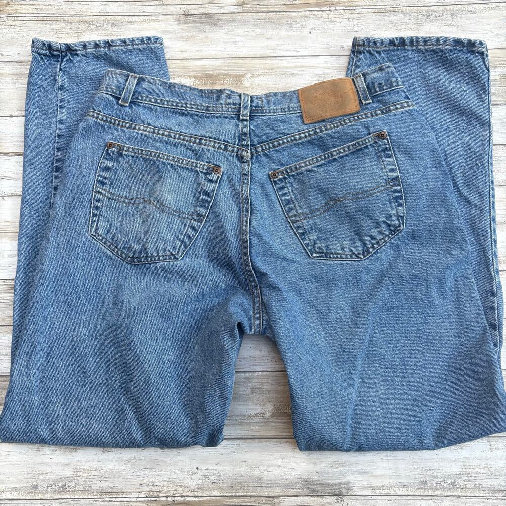 VTG Structure Jeans 38L x 34 Medium Wash Blue Denim - Picture 2 of 13